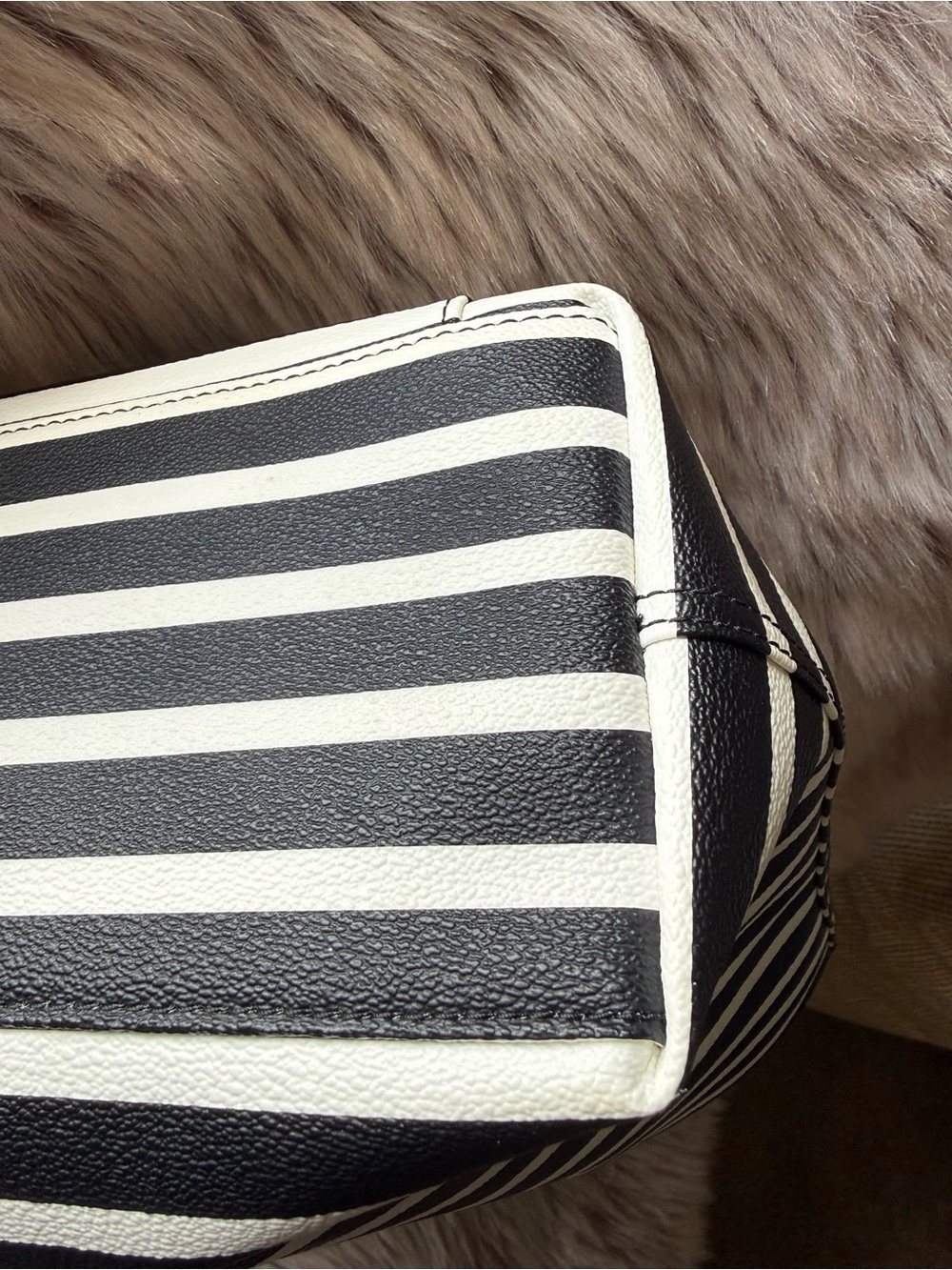 kate spade Black and White Striped Tote - Picture 14 of 16